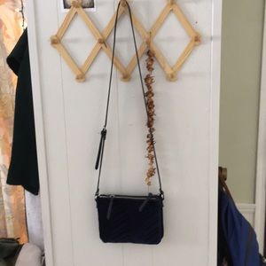 Old navy blue velvet crossbody bag